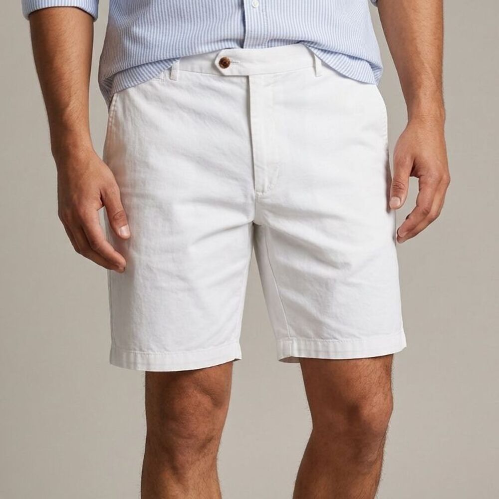 Peter Millar White Flat Front Men’s Shorts